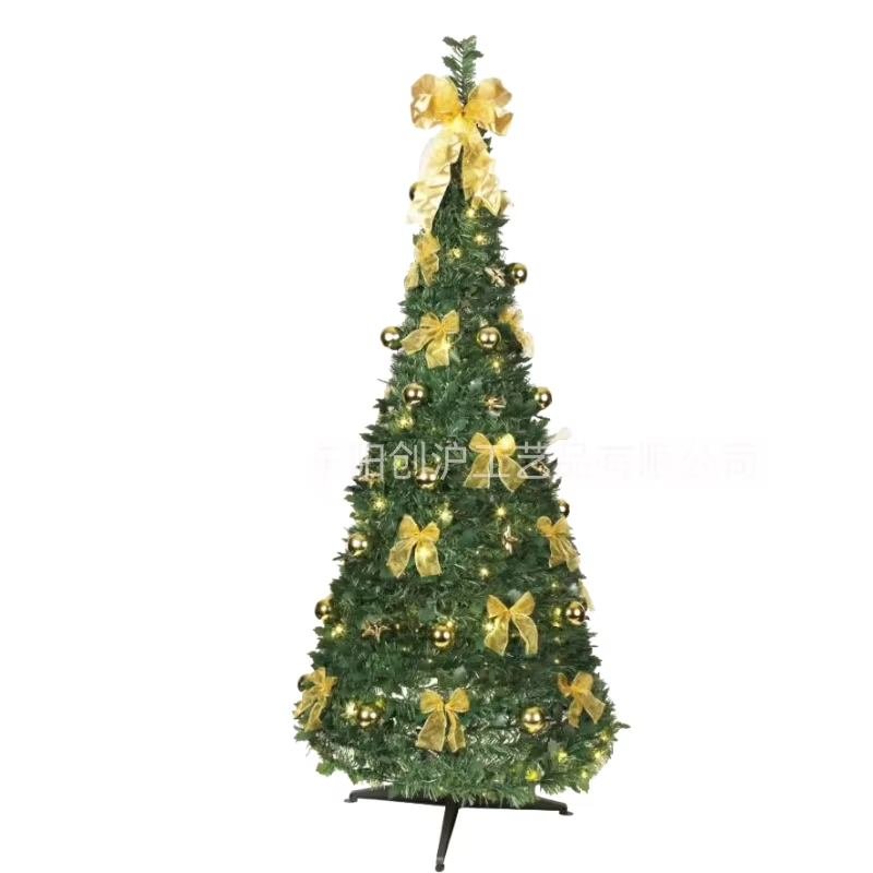 Hot Sale 4FT/120CM Foldable Pre-Decorated Christmas Tree Pop-Up Festive Decoration Home Decor led Christmas Tree