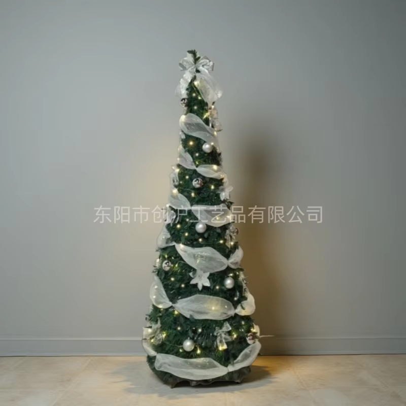 Hot Sale 4FT/120CM Foldable Pre-Decorated Christmas Tree Pop-Up Festive Decoration Home Decor led Christmas Tree