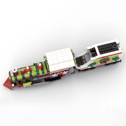 MOC Mini Festive Steam Railway Trains The Christmas Locomotive With Motor DIY Building Blocks Model Bricks Boy Toys Xmas Gifts