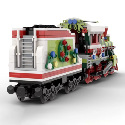 MOC Mini Festive Steam Railway Trains The Christmas Locomotive With Motor DIY Building Blocks Model Bricks Boy Toys Xmas Gifts
