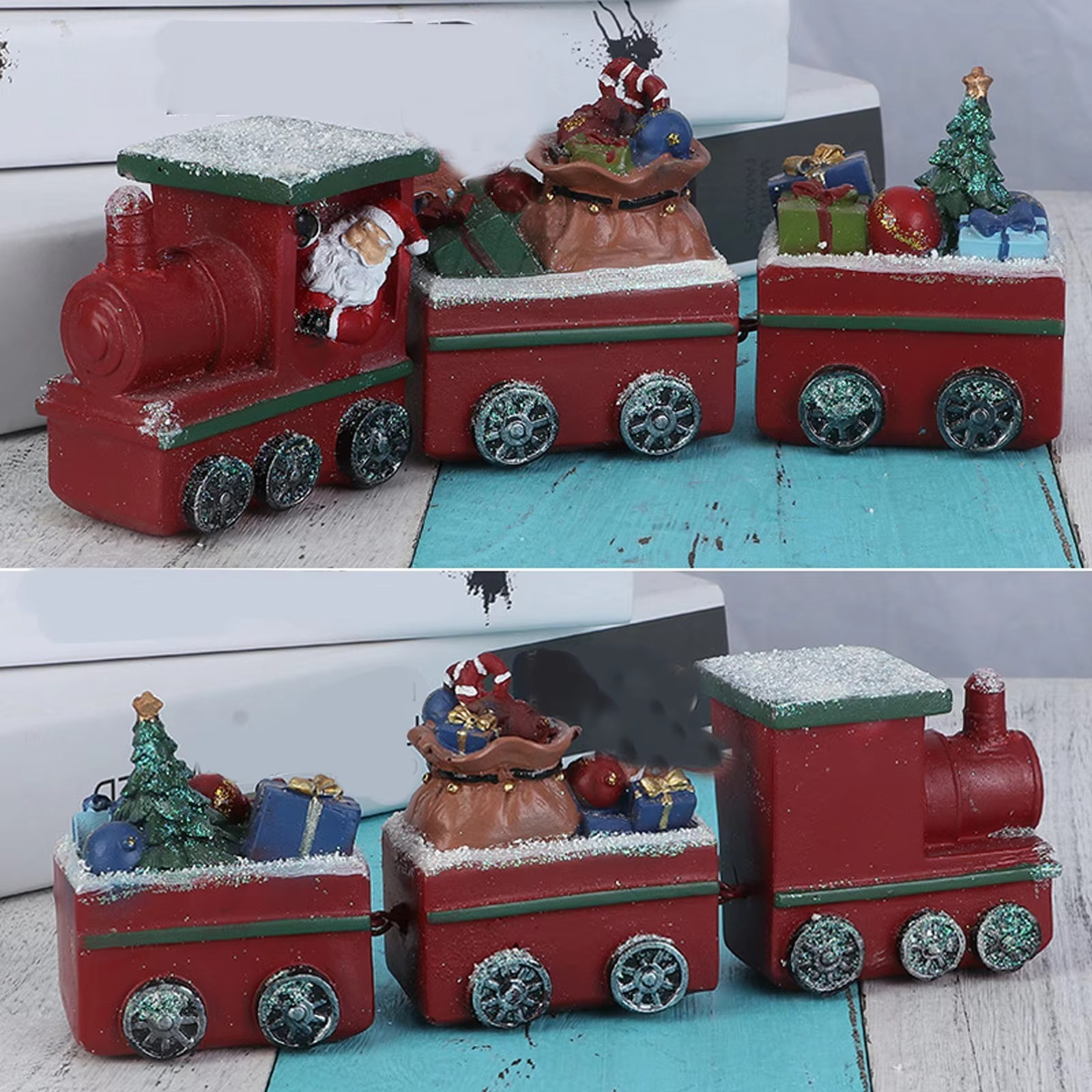 Gingerbread Train Christmas Decorations Window Christmas Gifts Home Living Room Table Resin Crafts Adornos NavideñOs Home Decor