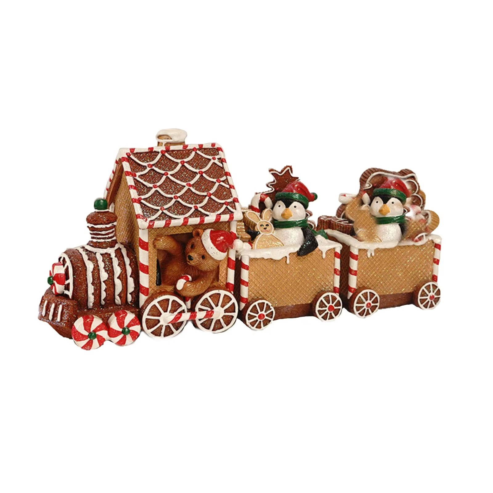 Gingerbread Train Christmas Decorations Window Christmas Gifts Home Living Room Table Resin Crafts Adornos NavideñOs Home Decor