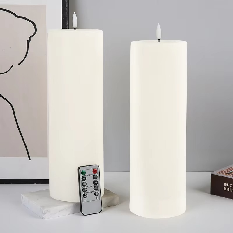 LED Large Electronic Candle Lights Waterproof Flickering LED Flameless Candle Christmas Patio Simulation Pillar Candle