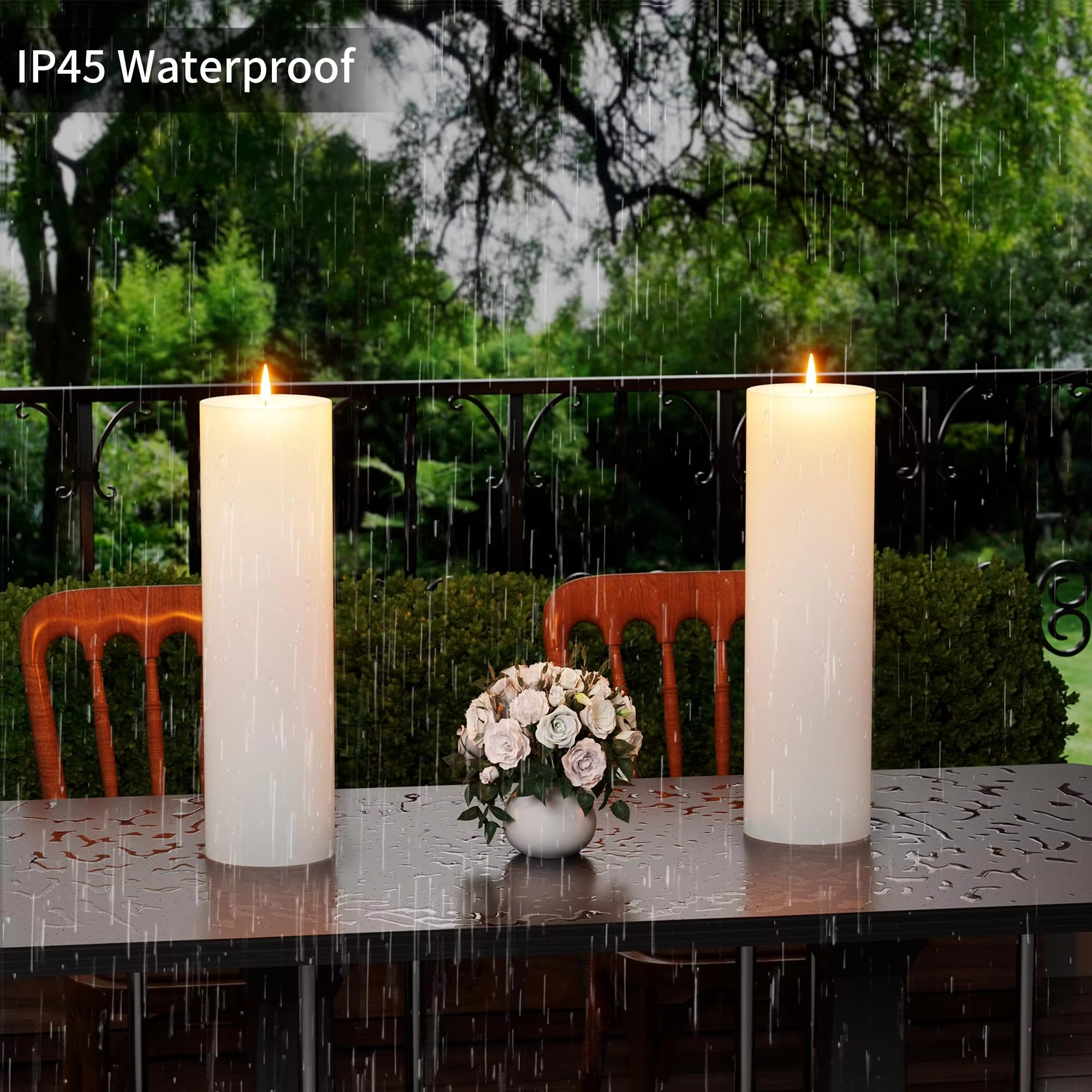 LED Large Electronic Candle Lights Waterproof Flickering LED Flameless Candle Christmas Patio Simulation Pillar Candle