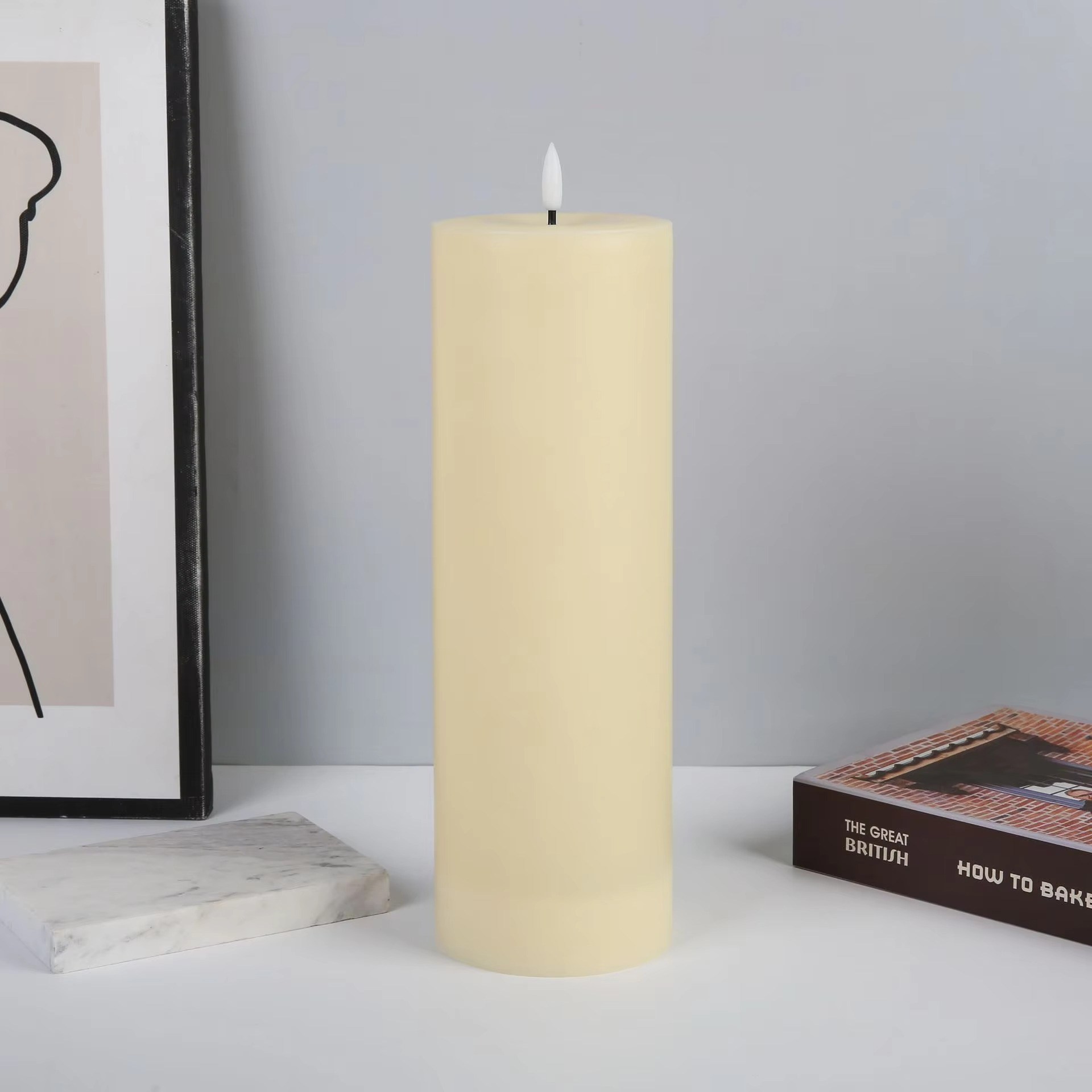 LED Large Electronic Candle Lights Waterproof Flickering LED Flameless Candle Christmas Patio Simulation Pillar Candle