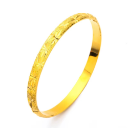 24K Gold 6mm Euro Coin Clasp Bracelet | AU999 Pure Gold, embossed round coin, easy-clasp, elegant for daily wear