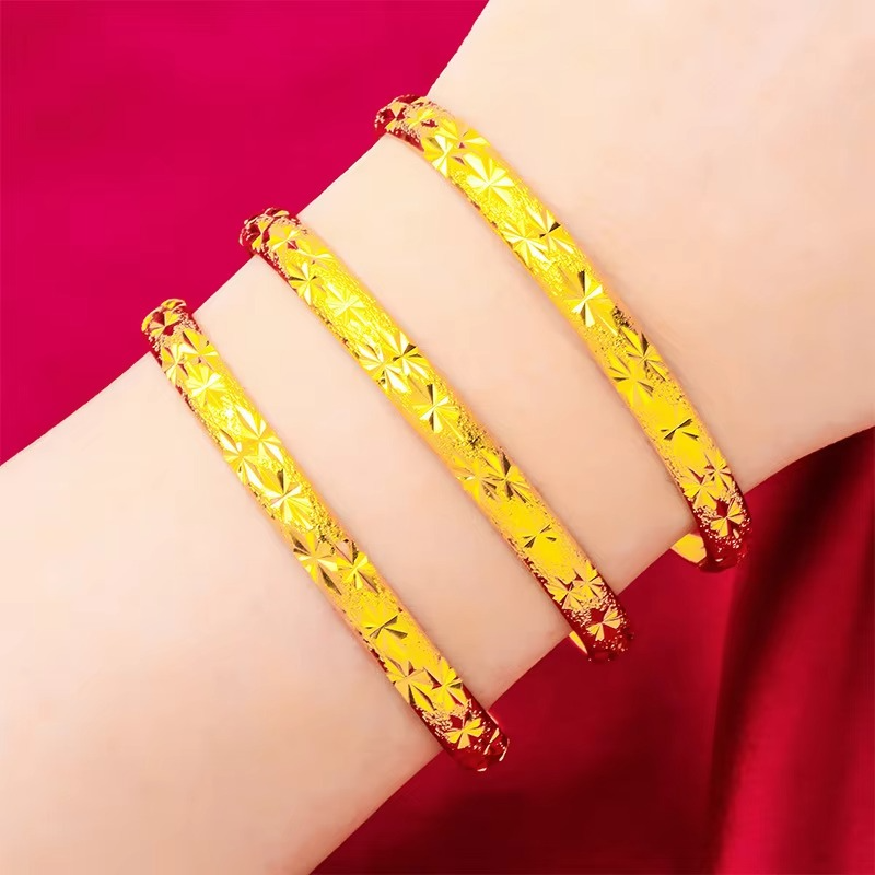 24K Gold 6mm Euro Coin Clasp Bracelet | AU999 Pure Gold, embossed round coin, easy-clasp, elegant for daily wear