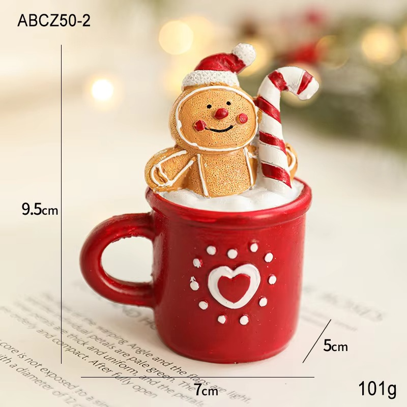 Resin Christmas Mug Desktop Decoration, Cartoon Creative Santa Claus, Christmas Decorations, Creative Gift