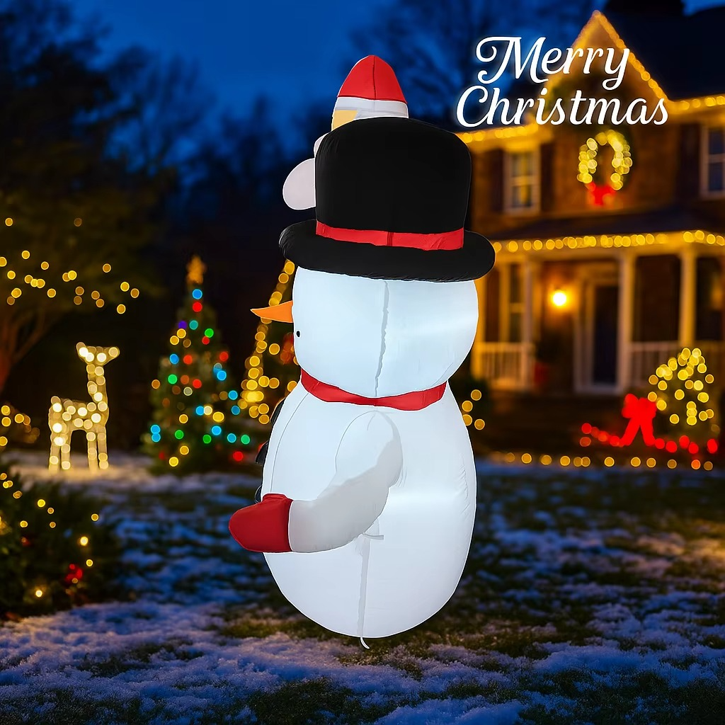 8.2FT Inflatable Toy Christmas Decor Set Santa Snowman Dog Tree Xmas Yard Decoration Supplie Home Ornament Festive Gift LED Lit