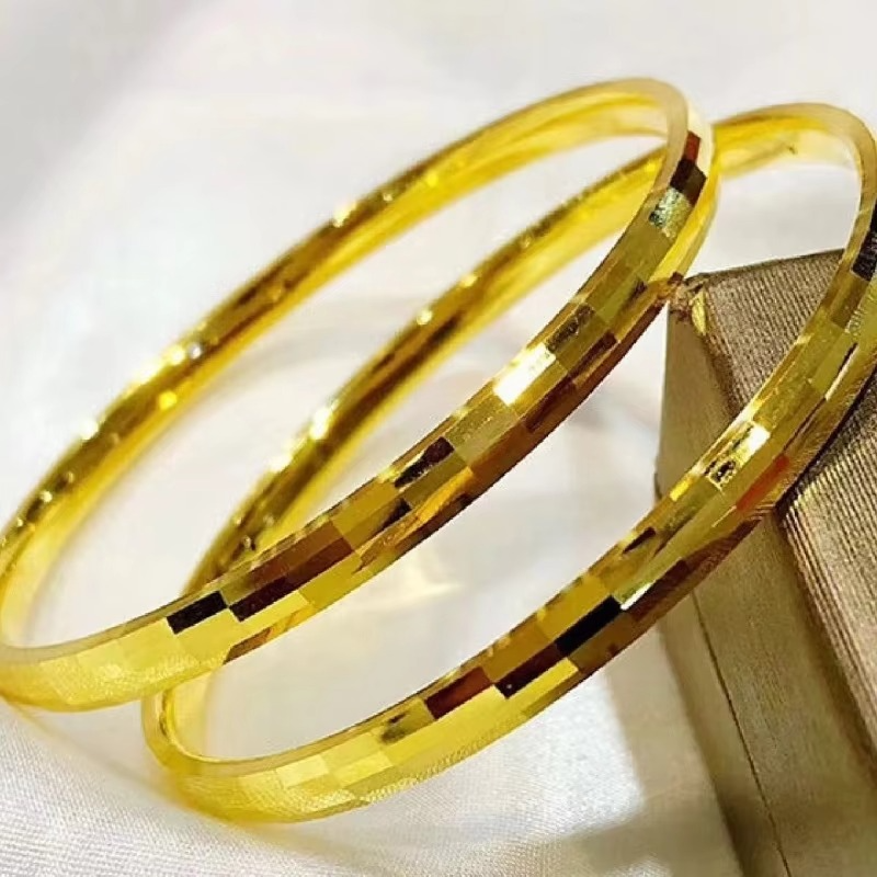 Light luxury new 24K real gold Seiko bracelet Bundy bracelet au9999 Gold women's temperament Mosaic bracelet