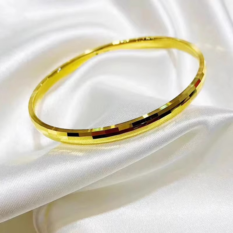 Light luxury new 24K real gold Seiko bracelet Bundy bracelet au9999 Gold women's temperament Mosaic bracelet
