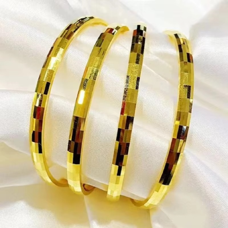 Light luxury new 24K real gold Seiko bracelet Bundy bracelet au9999 Gold women's temperament Mosaic bracelet