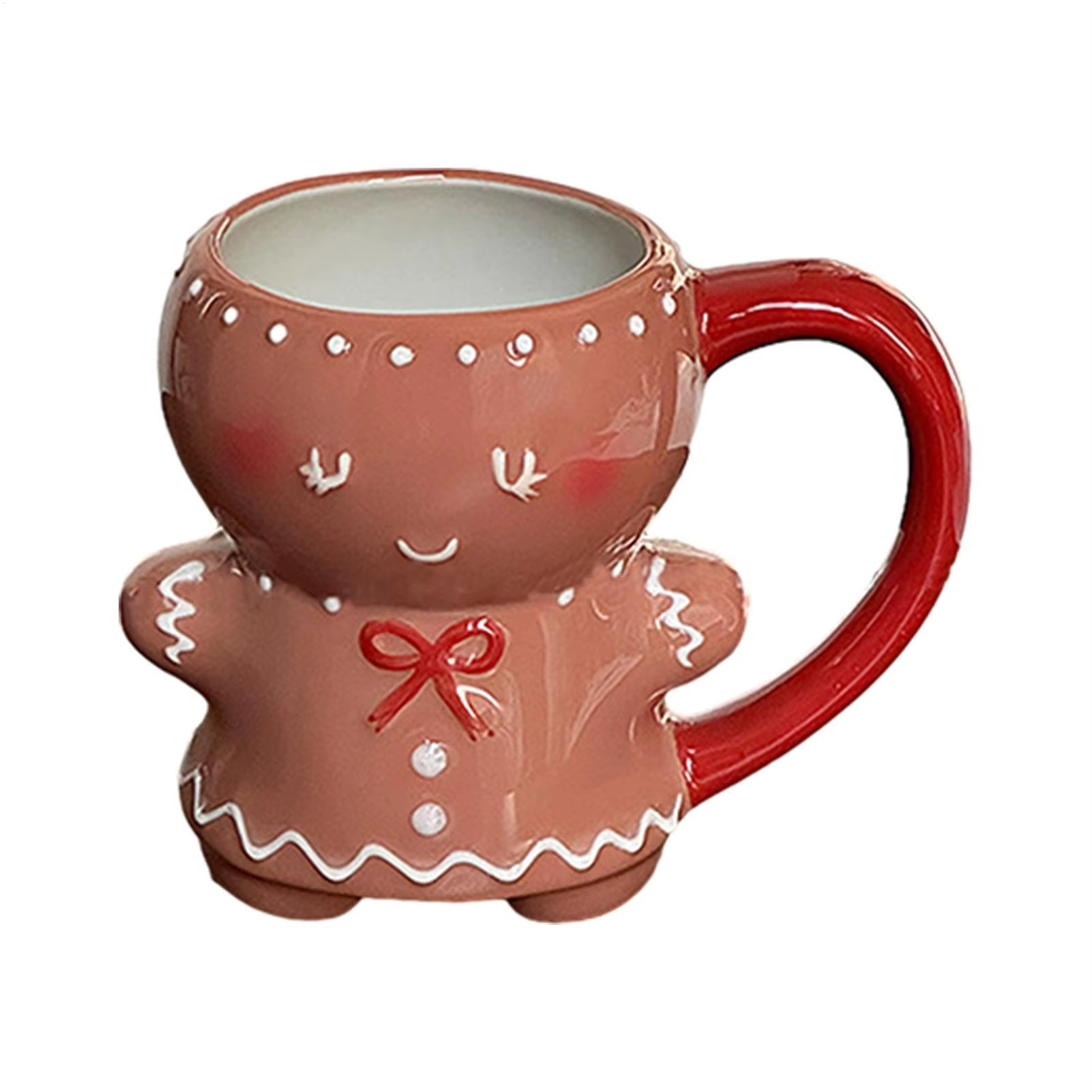 280ml Gingerbread Man Mug Cartoon Cute Christmas Mug 3D Ceramic Cup Milk Coffee Water Cup Mug 2025 Christmas Gift