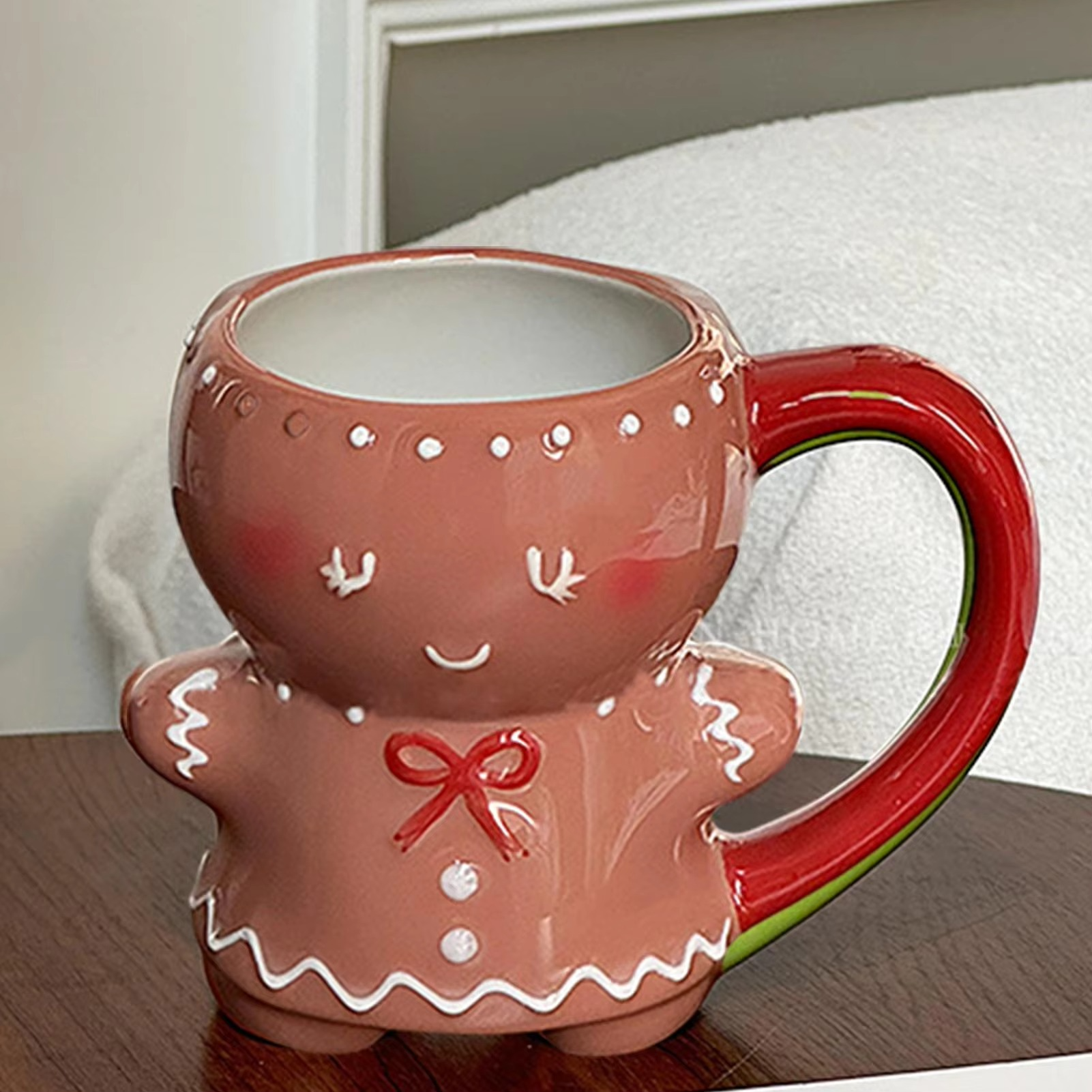 280ml Gingerbread Man Mug Cartoon Cute Christmas Mug 3D Ceramic Cup Milk Coffee Water Cup Mug 2025 Christmas Gift