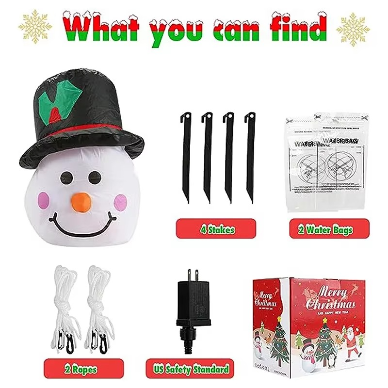 Christmas Inflatable Snowman with LED Lights Fun New Year Gift Outdoor Party Christmas Decoration for Home Garden Yard Props