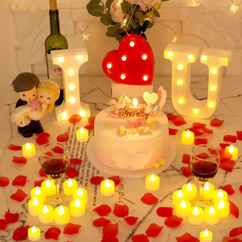 24Pcs LED Candles Flameless Candle Battery Operated, LED Electric Candles Tea Lights Halloween Christmas Party Decorations
