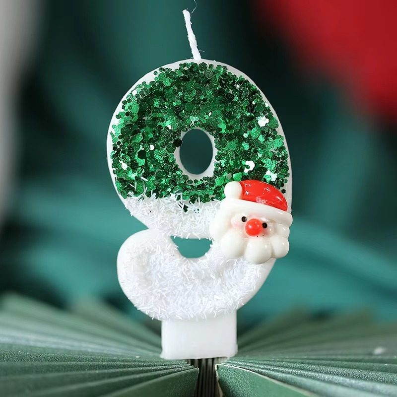 Festive Santa Claus Candle with Red Cap Snowman Themed Holiday Decorations for Christmas Home Party Supplies