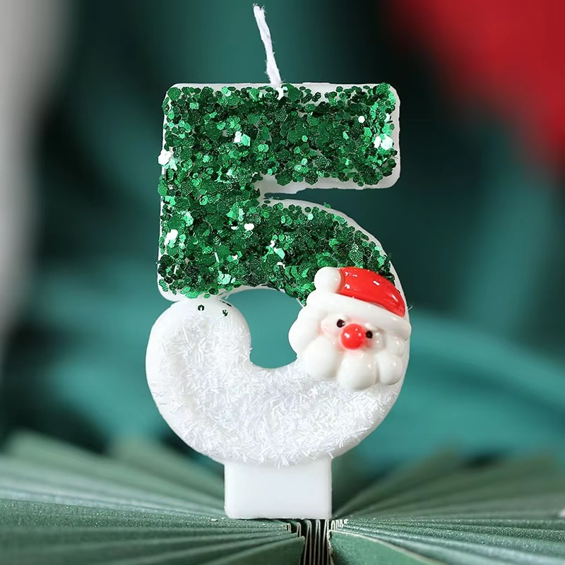 Festive Santa Claus Candle with Red Cap Snowman Themed Holiday Decorations for Christmas Home Party Supplies