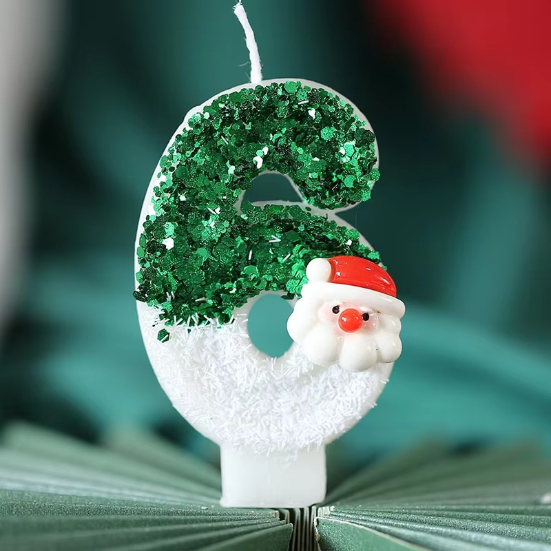 Festive Santa Claus Candle with Red Cap Snowman Themed Holiday Decorations for Christmas Home Party Supplies