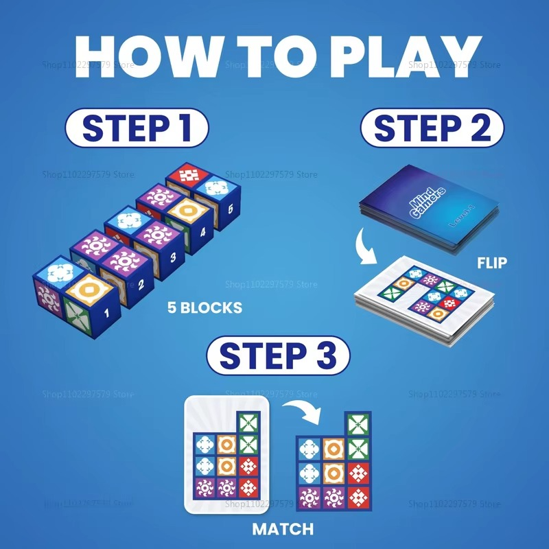 Family Party Board Games Pattern Matching Board Game for Children & Adults Block Puzzle Games for Kids Christmas Birthday Gift