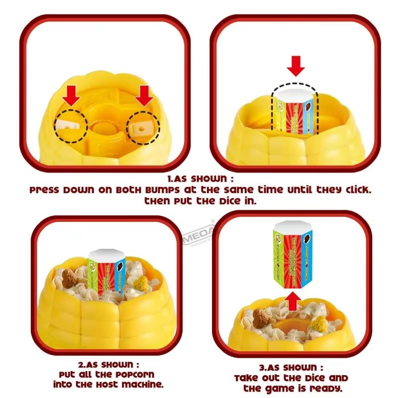 Fun Popcorn Toy Kid's Board Game Corn Decompression Puzzle Toy Family Party Game Kids Halloween Present Christmas Birthday Gifts
