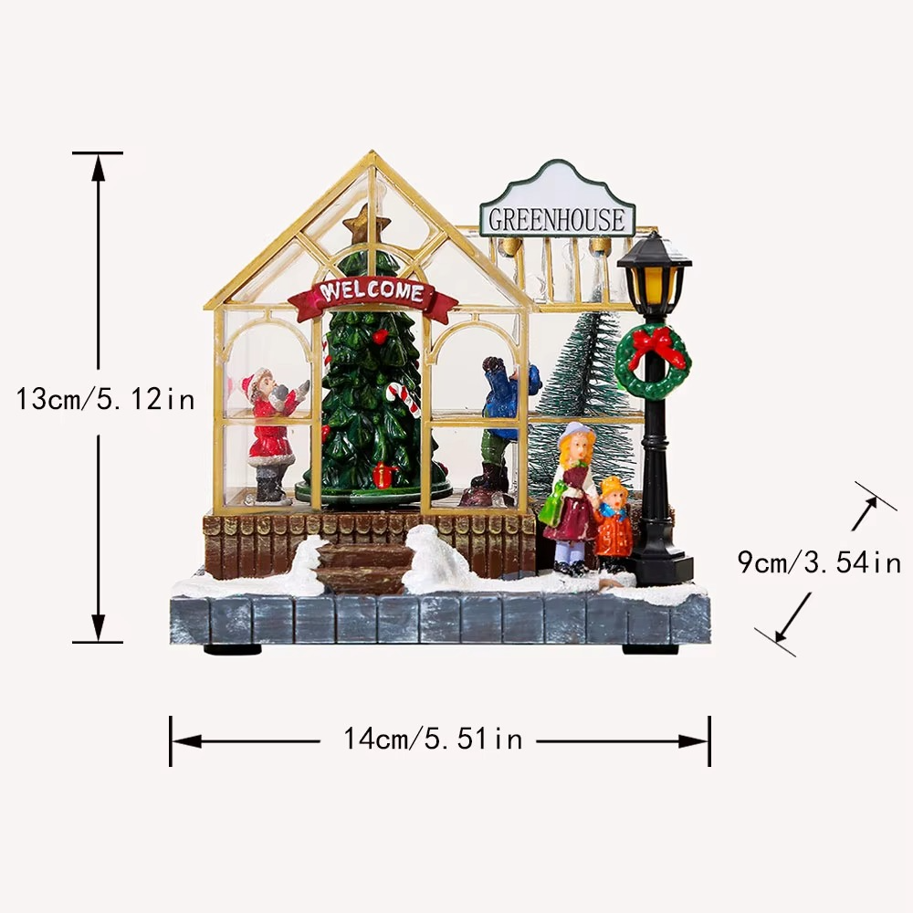 Glowing Music Christmas Houses Resin Crafts Creative Desktop Ornaments New Christmas Decorations Unique Christmas Gifts