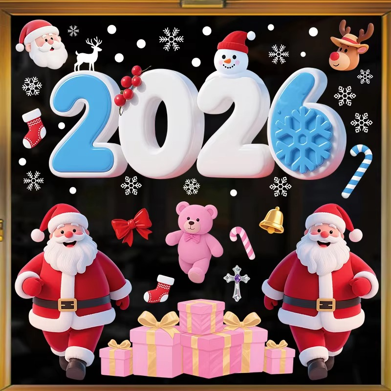 Christmas Window Decor Stickers Glass Window Stickers Festive Christmas Window Clings Decorative Stickers for kids Glass Decor