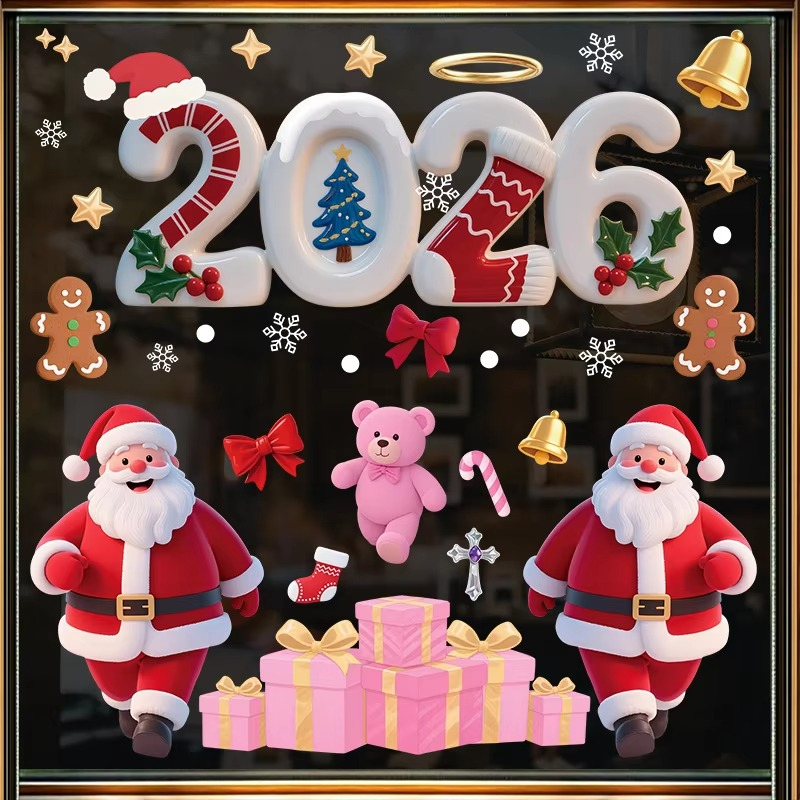 Christmas Window Decor Stickers Glass Window Stickers Festive Christmas Window Clings Decorative Stickers for kids Glass Decor