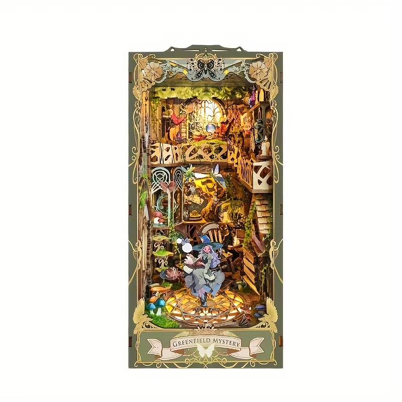 Green Wilderness Secret Realm, 3D Stereoscopic Book Stand, DIY Assembled Book Stand, Handmade Model, Christmas