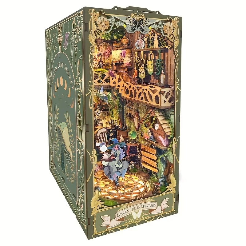 Green Wilderness Secret Realm, 3D Stereoscopic Book Stand, DIY Assembled Book Stand, Handmade Model, Christmas