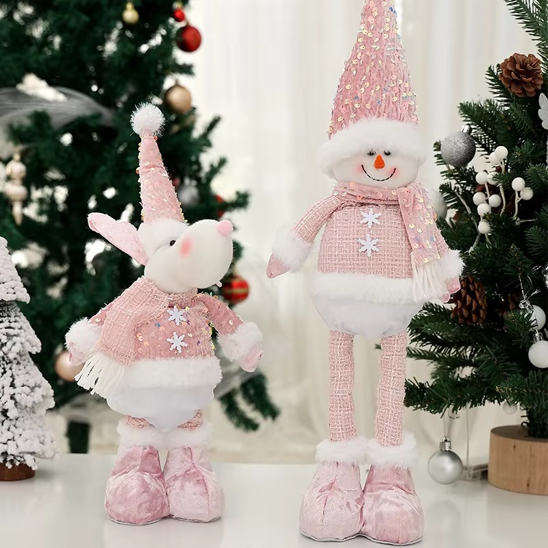 Christmas Standing Scalable Legs Doll Santa Claus Snowman Desktop Ornament Xmas Gifts Merry Christmas Decor Happy New Year 2026