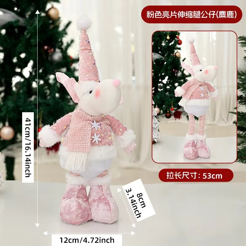 Christmas Standing Scalable Legs Doll Santa Claus Snowman Desktop Ornament Xmas Gifts Merry Christmas Decor Happy New Year 2026
