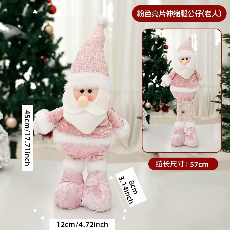 Christmas Standing Scalable Legs Doll Santa Claus Snowman Desktop Ornament Xmas Gifts Merry Christmas Decor Happy New Year 2026