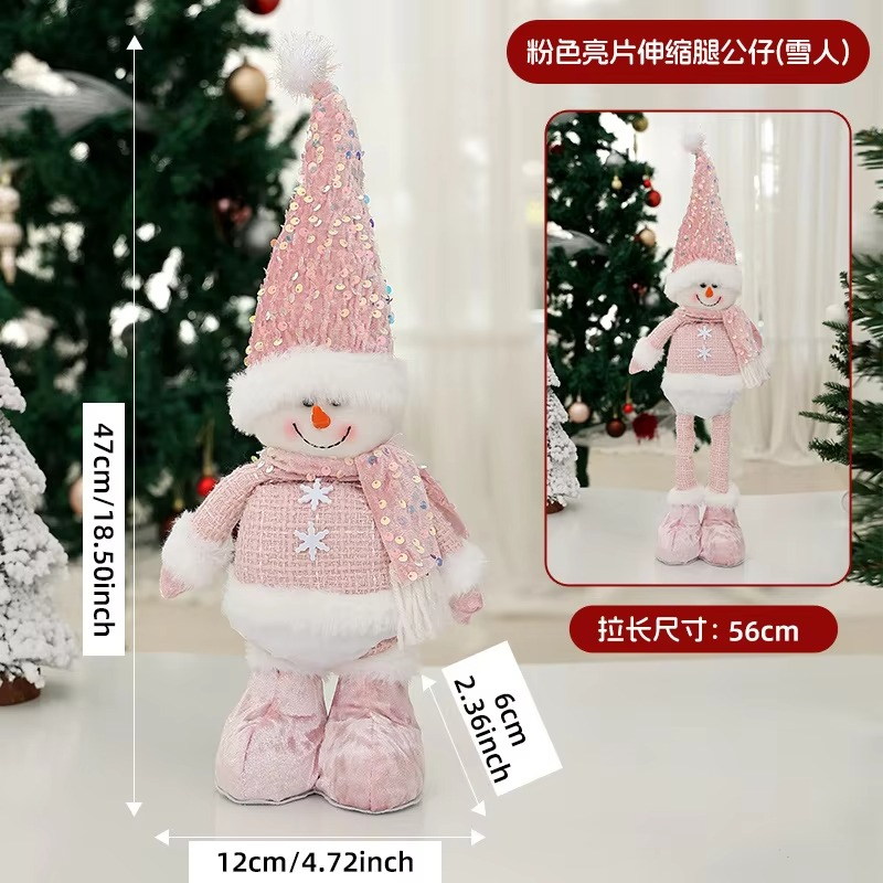 Christmas Standing Scalable Legs Doll Santa Claus Snowman Desktop Ornament Xmas Gifts Merry Christmas Decor Happy New Year 2026