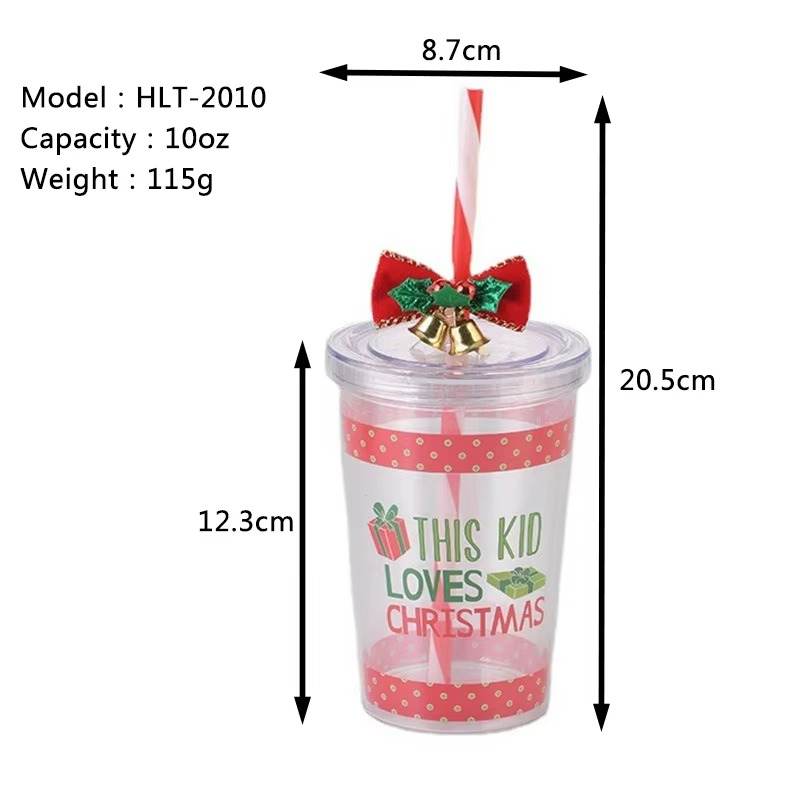 2023 Creative Christmas Cup with Lid Transparent Kawaii Cup Breakfast Milk Mug Children's Christmas Holiday Gift