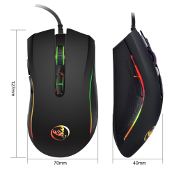 HXSJ V700BW A869 USB Keyboard Mouse Kit 61-key Wired RGB Backlight Computer Keyboard Colorful LED Lighting 3200DPI Gaming Mouse