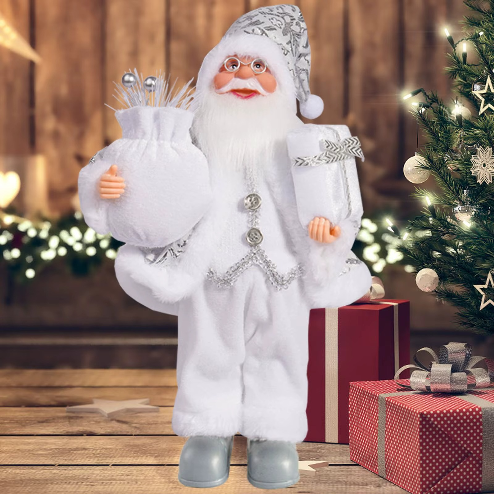 12inch Santa Claus Doll Christmas Standing Santa Claus Doll Window Decoration Home Chirstmas Ornament New Year Gift 2025 Navidad