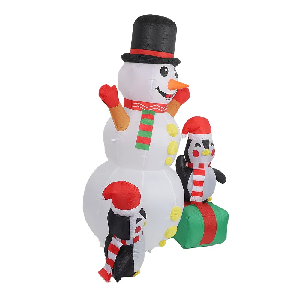 6ft Christmas Inflatables Christmas Decorations Outdoor, Inflatable Snowman Penguin Blow Up Yard Decorations with Rotating LED L