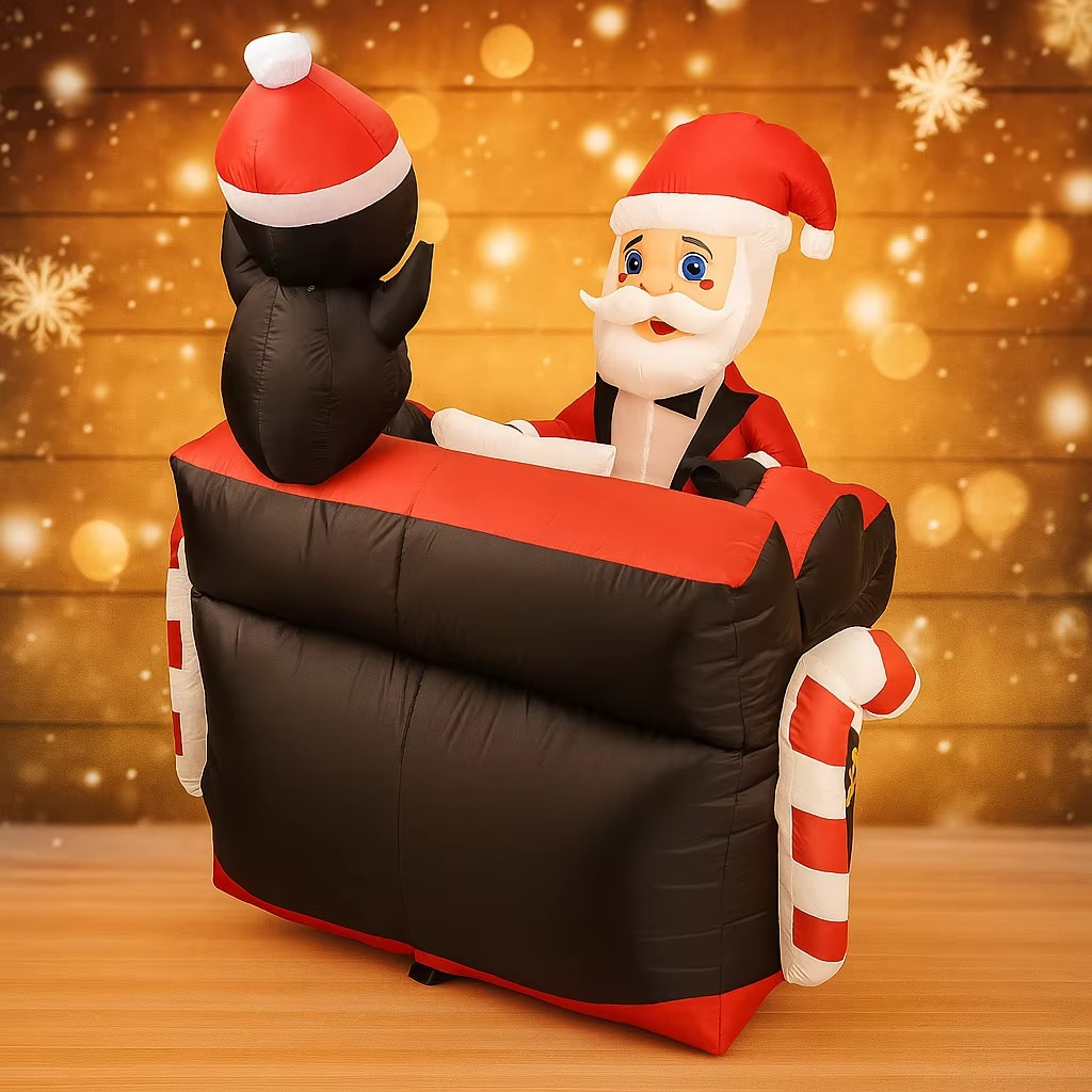 4.92FT Inflatable Toy Santa Man Piano Penguin Holiday Gift Xmas Decoration for Yard Christmas Supplie Home Decoration Ornament