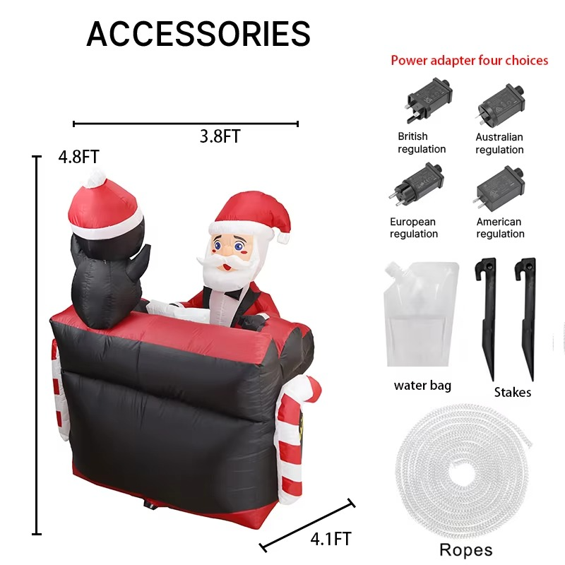 4.92FT Inflatable Toy Santa Man Piano Penguin Holiday Gift Xmas Decoration for Yard Christmas Supplie Home Decoration Ornament