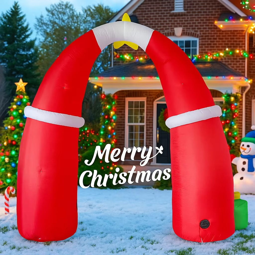 8.86FT Large Inflatable Santa Claus Archway Toy Home Ornament Christmas Decorations Outdoor Xmas Supplies Festive Holiday Gifts