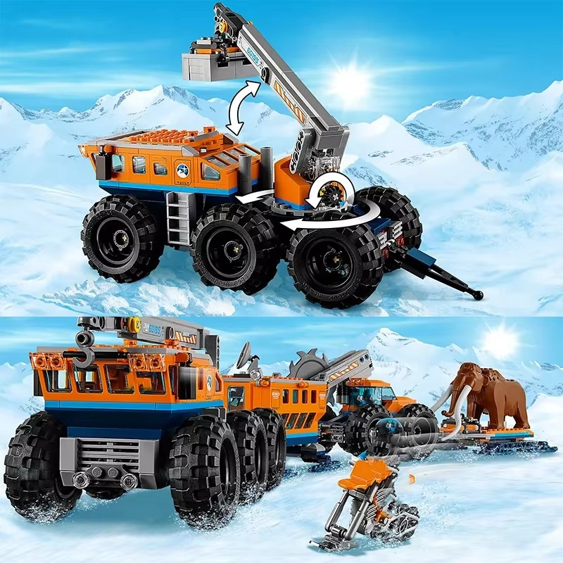 Compatible with City series building blocks Arctic mobile exploration base crane car MOC toys children's Christmas gifts