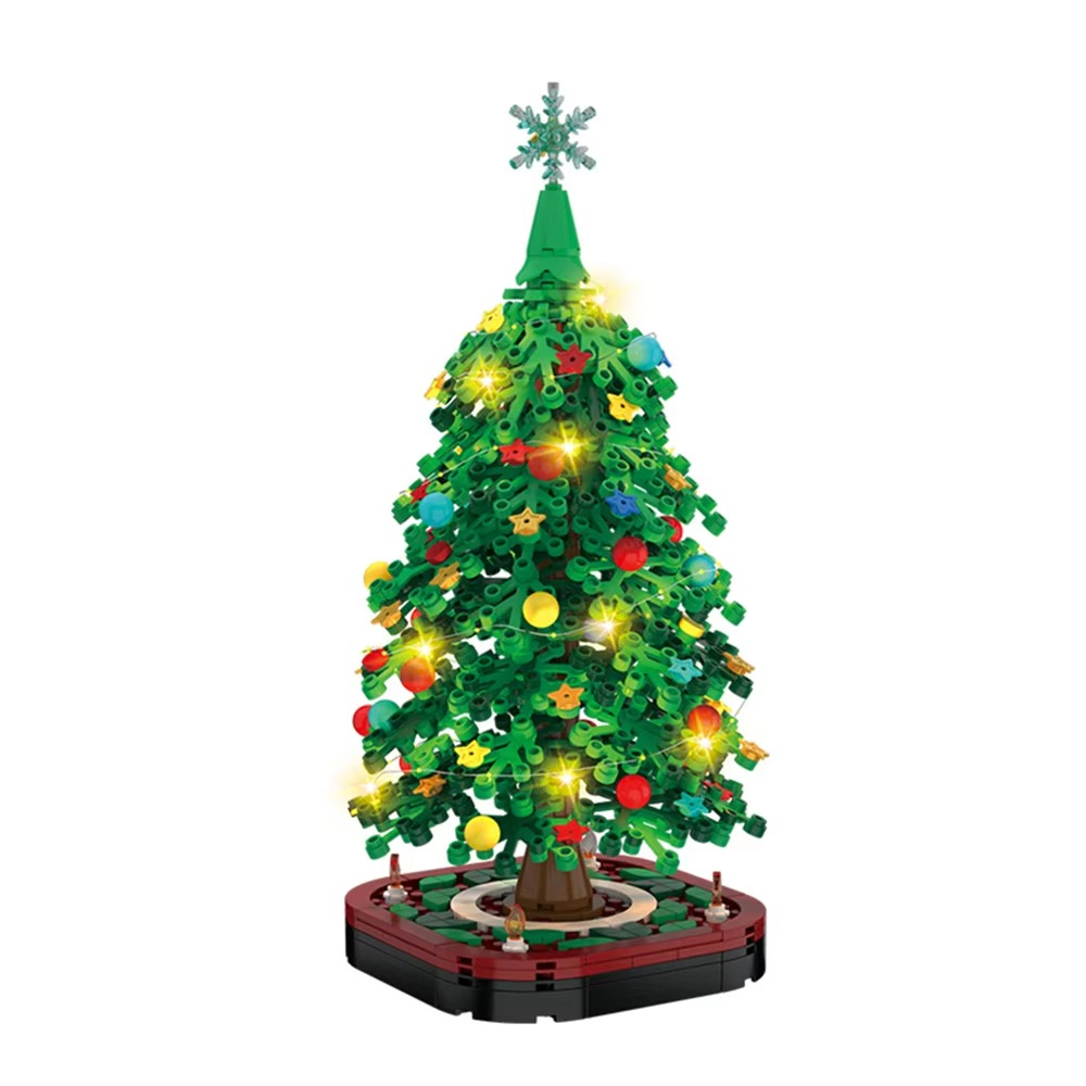 City Creativity Winter Village Christmas Tree Model Home Decoration Building Blocks Bricks Kids Toys Christmas Gift