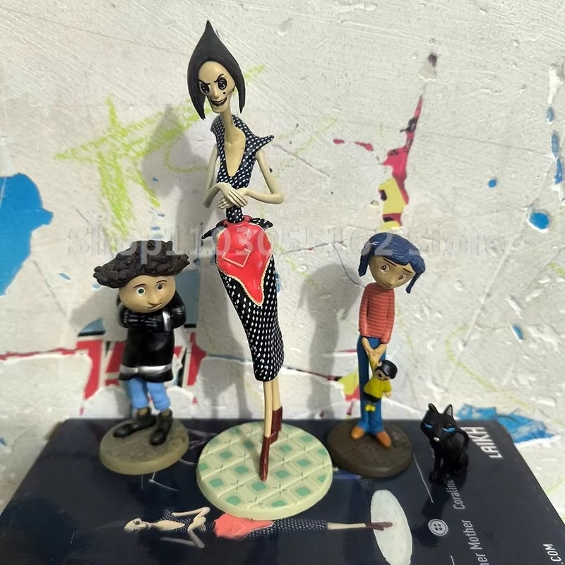 3PCS Neca Coraline Figure Anime Coraline & the Secret Door Crooked Character Action Figure Collection Toy Gift for Christmas