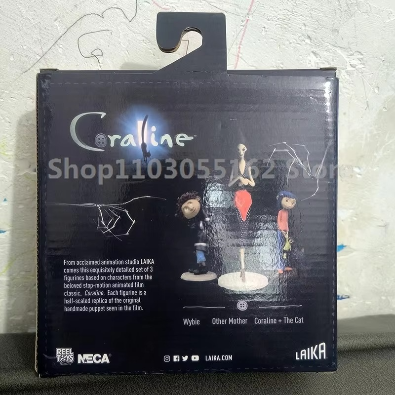 3PCS Neca Coraline Figure Anime Coraline & the Secret Door Crooked Character Action Figure Collection Toy Gift for Christmas