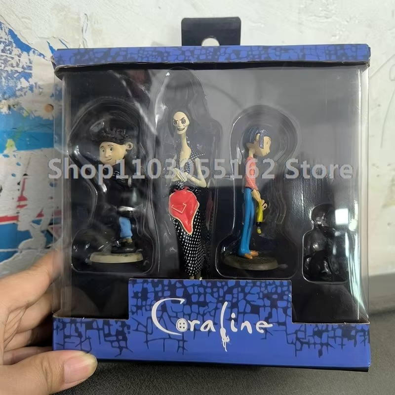3PCS Neca Coraline Figure Anime Coraline & the Secret Door Crooked Character Action Figure Collection Toy Gift for Christmas