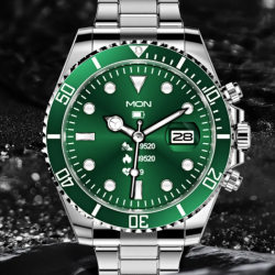 Stainless Steel Green Water Ghost Dial Smartwatch