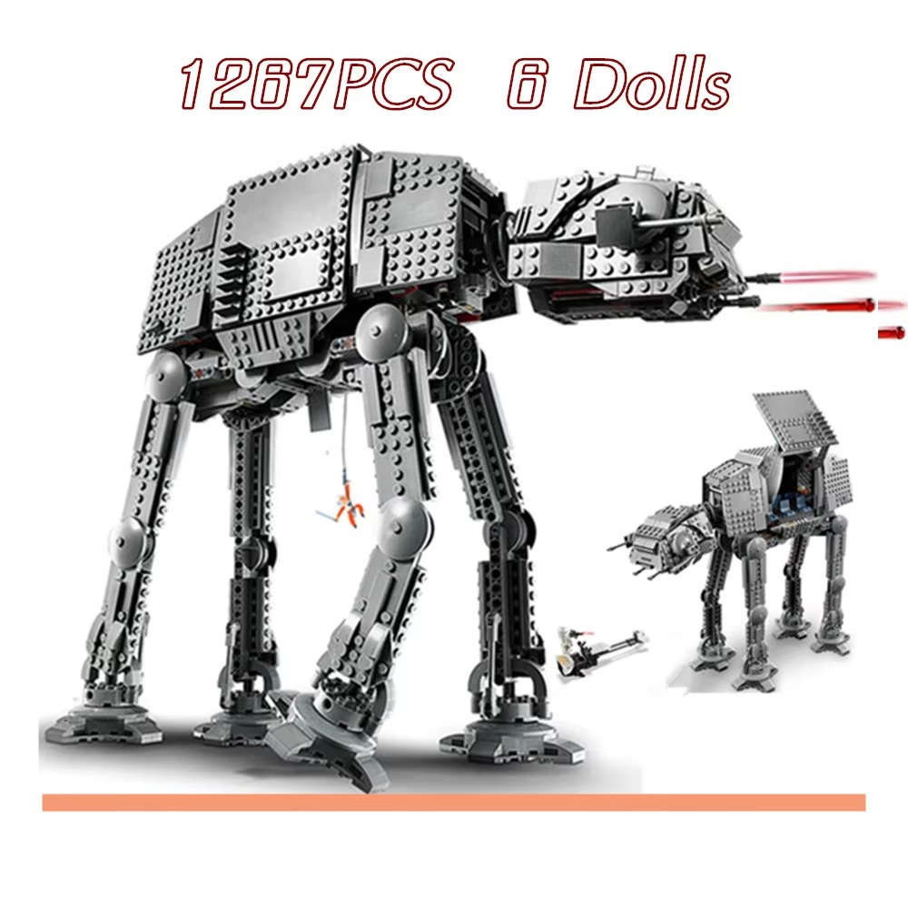 MOC Space Movie AT-AT Building Blocks Bricks DIY Model Modfied from 75288 With Figures Toys for Children Christmas Gifts