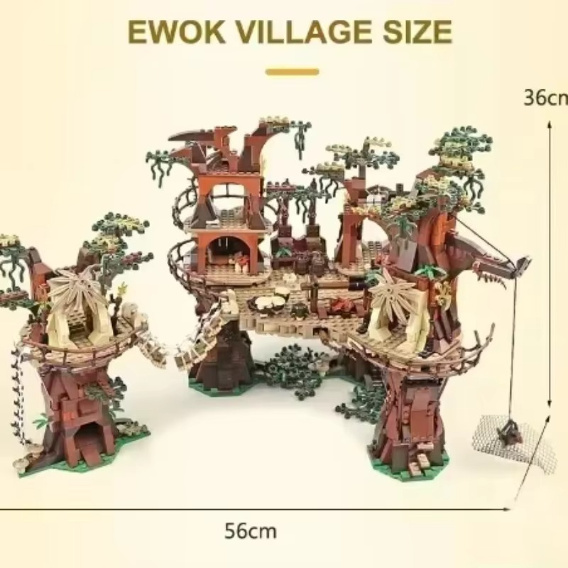 Galaxy MOC Space Ewok Village Building Blocks for Adults Bricks Toys for Children Construct Birthday Christmas Gifts for Kids