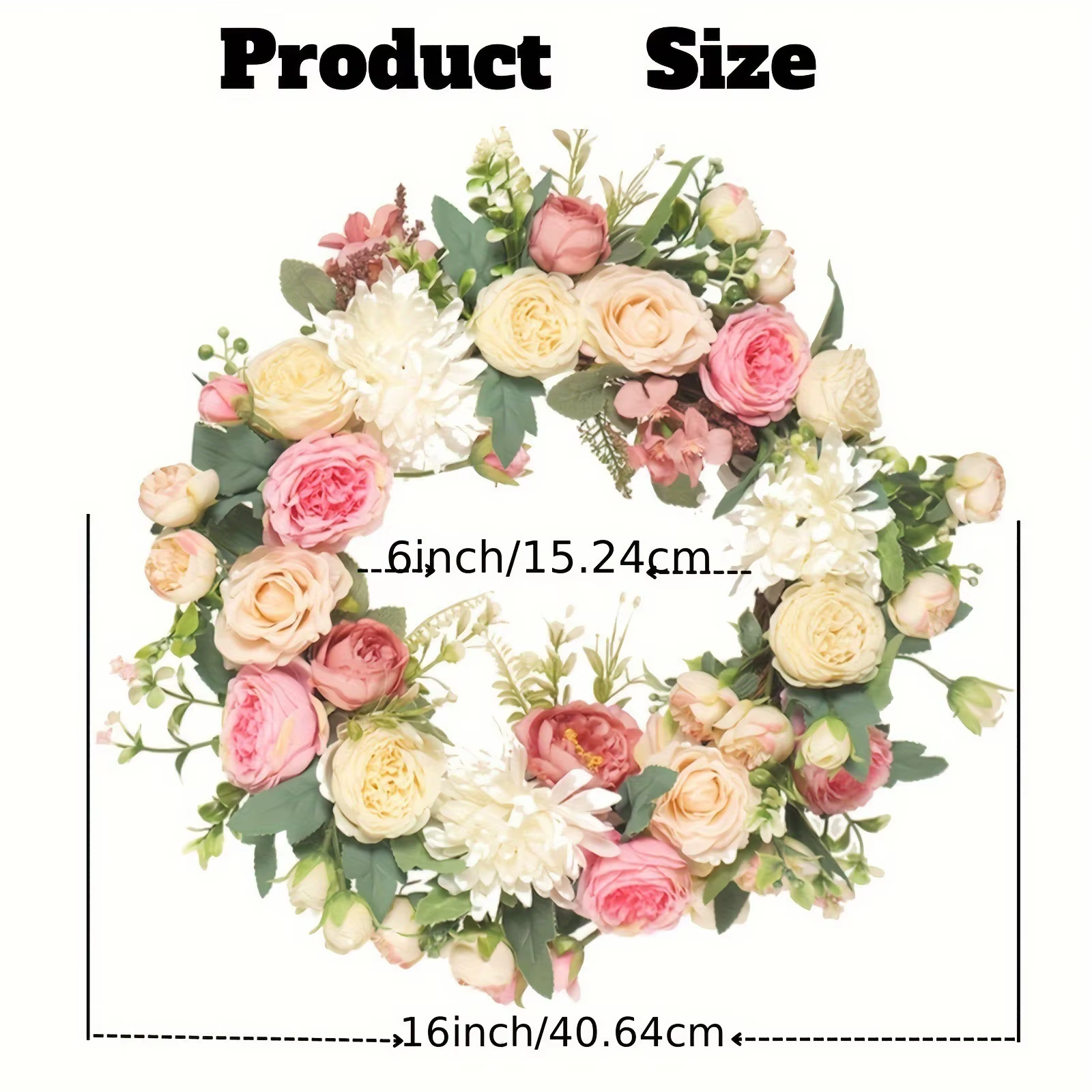 Artificial Peony Wreath Garland Rattan Home Decor Wedding Flower Door Decoration Table Centerpieces for Home And Wedding